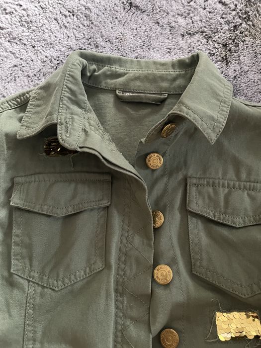 Koszula kurteczka narzuta Khaki 134 dla dziewczynki