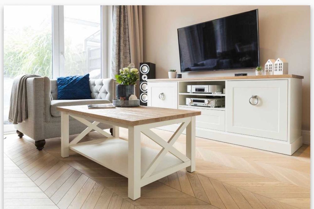 Szafka RTV + stolik kawowy, meble dębowe