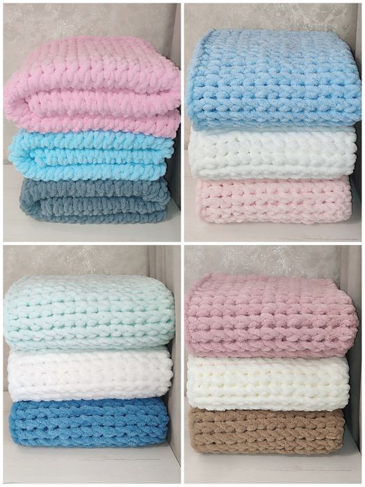 Плед дитячий, дитяча ковдра, в'язаний плед Alize puffy, Алізе