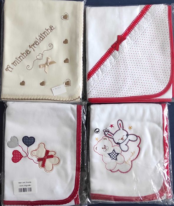 fraldas bordadas novas (várias cores)