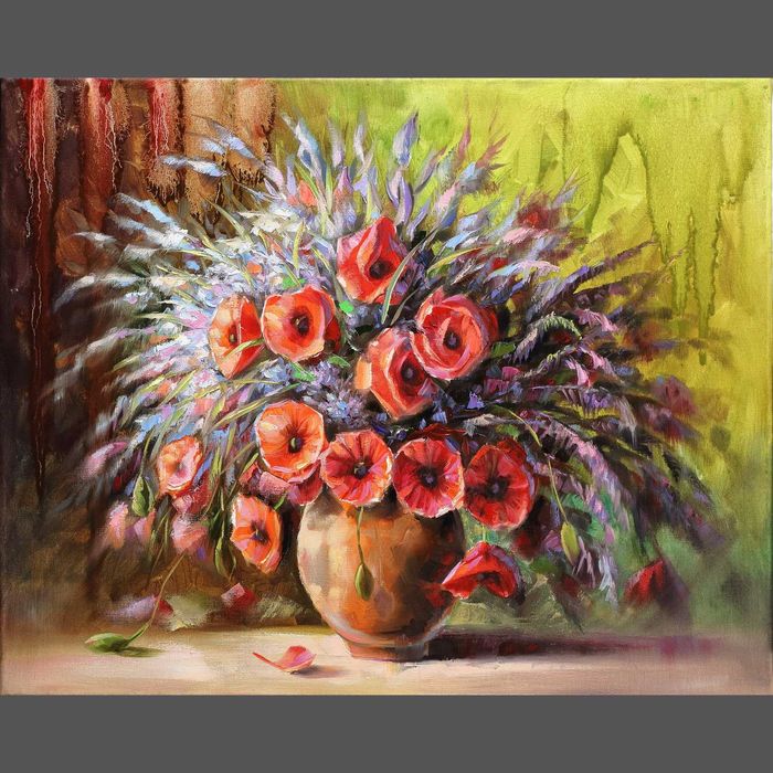 Картина олійними фарбами Маки