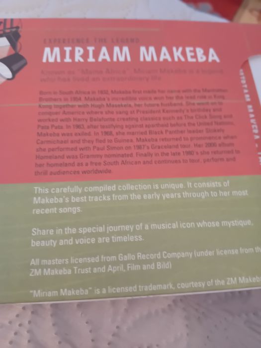 Cd da miriam makeba  - the legend