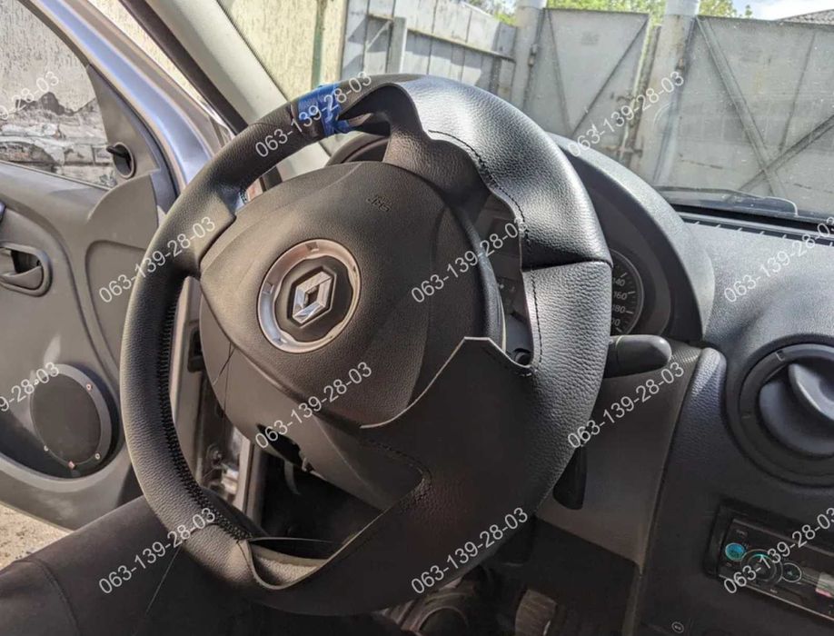 Renault Logan Sandero Symbol Nexia Оплетка Чехол на руль Кожа Каучук