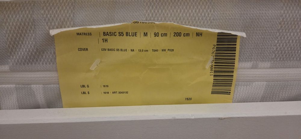 Materac 90×200 JYSK basic s5