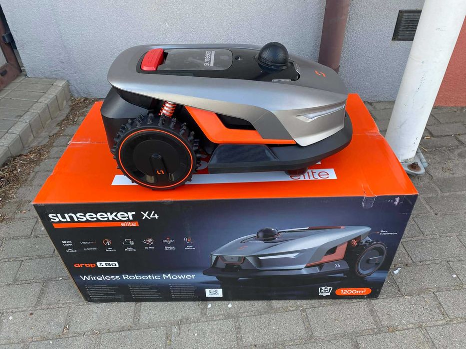 SUNSEEKER Elite X4 Lidar + VSLAM Robot Koszący Kosiarka Automatyczna 1200m2 Kamera 360 stopni 3D Bezprzewodowy