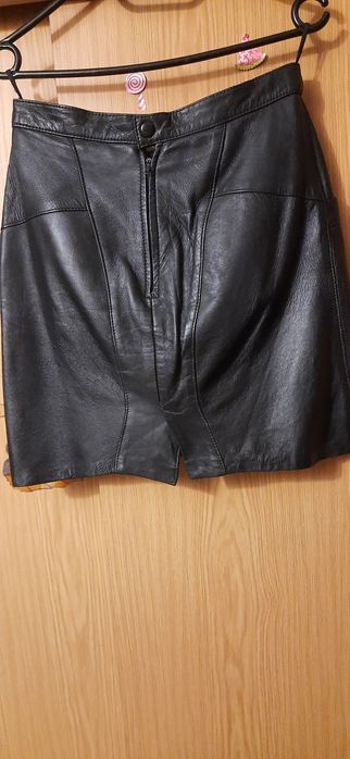 юбка мини кожаная