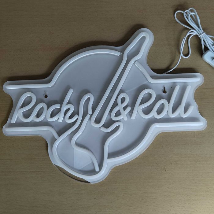 Sinal de Luz Néon Rock And Roll Guitarra