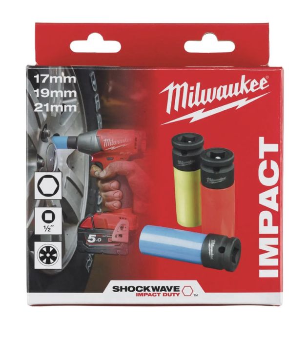Набір ударних головок Milwaukee Automotive 17х19х21 мм" 3 шт