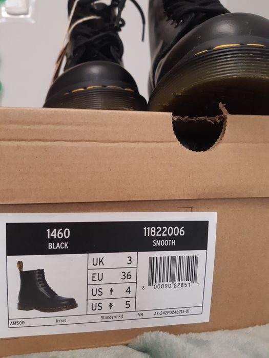 oryginalne glany Dr. Martens 1460 Smooth  czarne r. 36