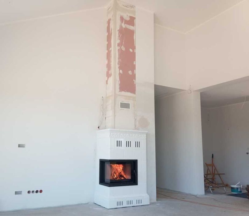 Narożny piec kominek kaflowy nowy z montażem ekoprojekt Kraków