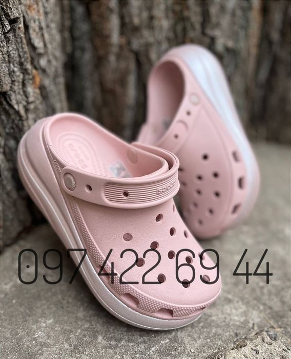 New Crocs! Жіночі Класичні сабо Classic Crush Clog на платформі Crocs
