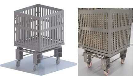 Kosz z podwoziem do autoklawu