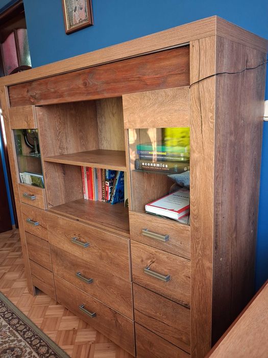 komoda witryna do salonu jesion duża indiana polis I - 22 retro drewno