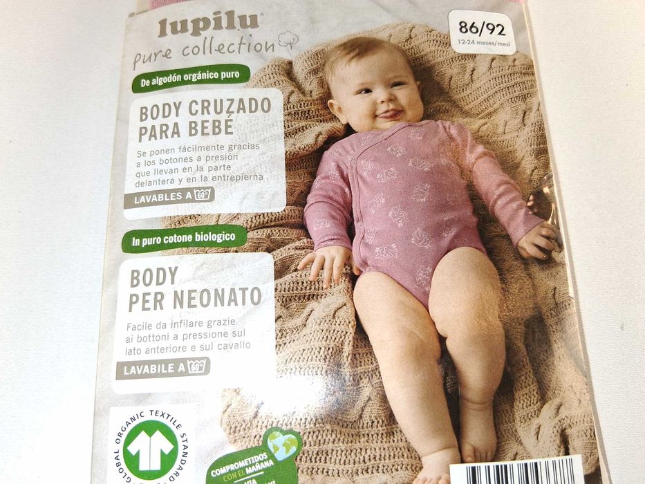 A112 Lupilu Pure Collection Body Kopertowe Niemowlęce Różowe 86/92