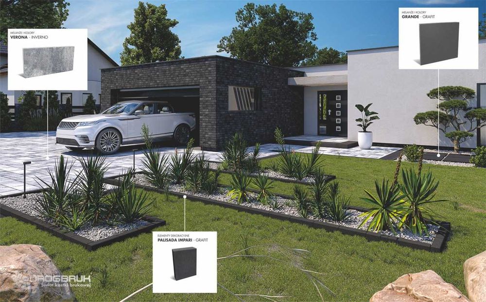 Palisada wysoka Impari, taras, DROGBRUK, DOMBRUK, Projekt GRATIS