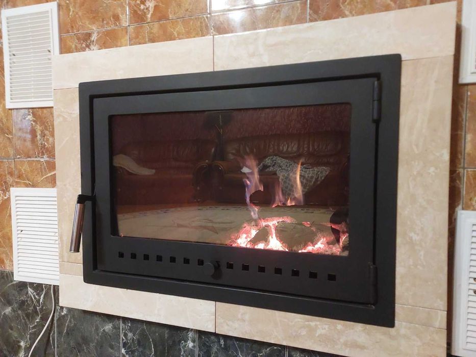 Дверця для каміна під ваш розмір зі склом, дверца каминная со стеклом