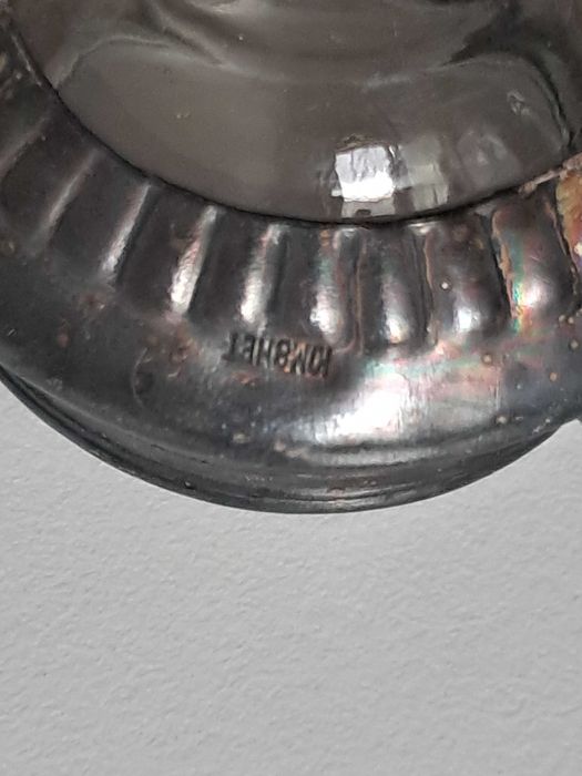 Solniczka ze szklanym wkładem ZSRR miedzionikiel