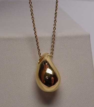 Złoty naszyjnik łezka kropla 42 cm.