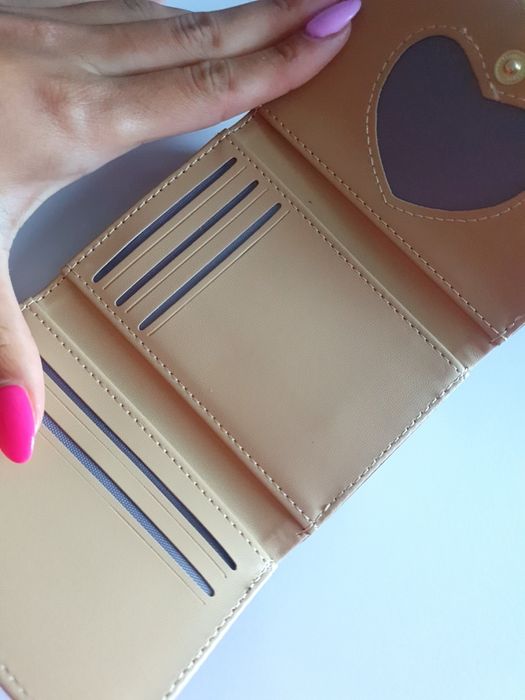 Carteira pele de pêssego