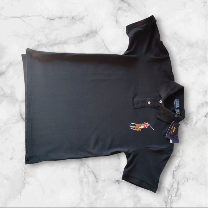 Nowa czarna koszulka polo Ralph Lauren chief keef big pony retro M