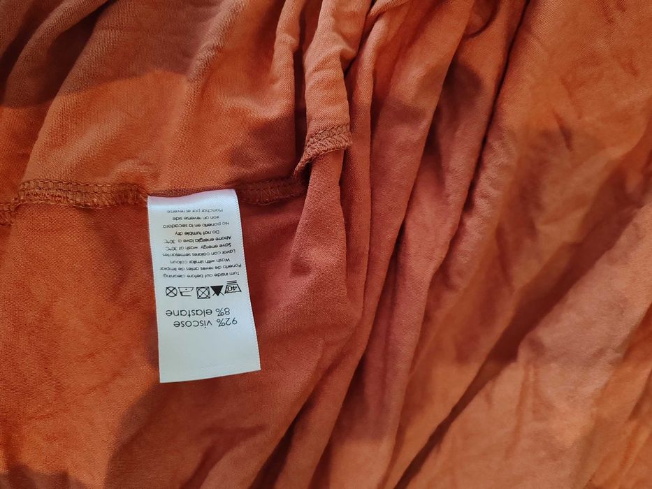 wygodna asymetryczna ceglasta tunika Ivans rozm 50/52 wiskoza/elastan