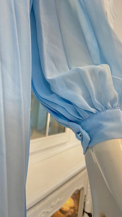 Błękitna suknia ciążowa S