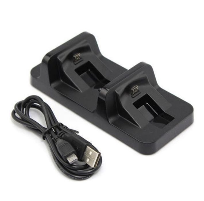 NOWA | Ładowarka | Stacja do Ładowania Padów PS4 | 2 Sloty | Zasilanie USB | PlayStation 4 |