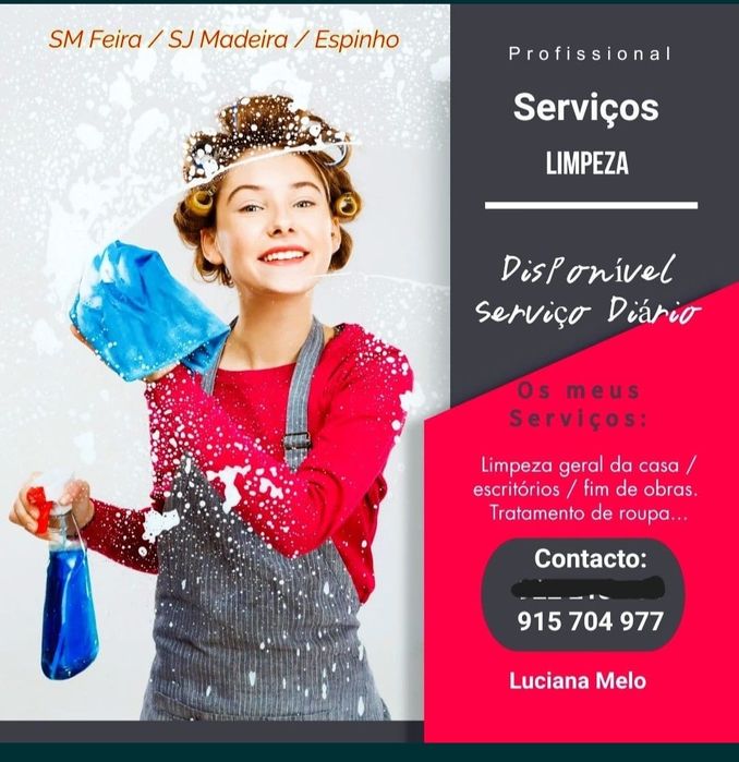 Limpeza Domésticas,  Escritórios,  Fábricas e Apartamentos fim de obra