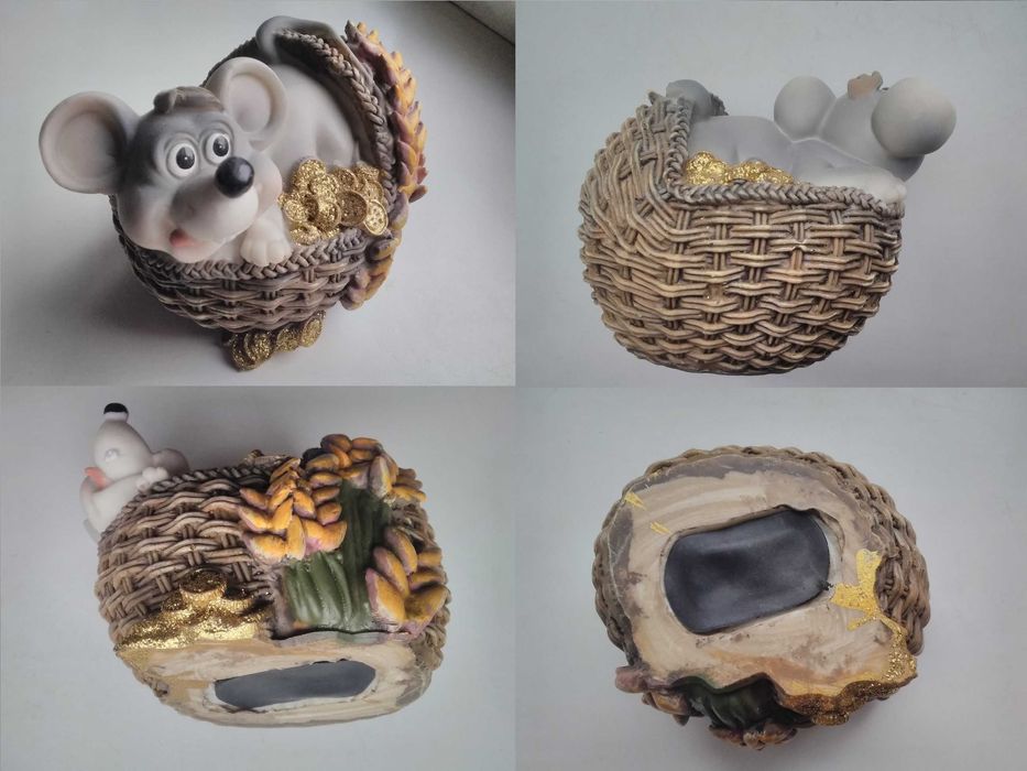 Скарбничка "Мишеня з грошима " 9 х 9 х 11 (см.)