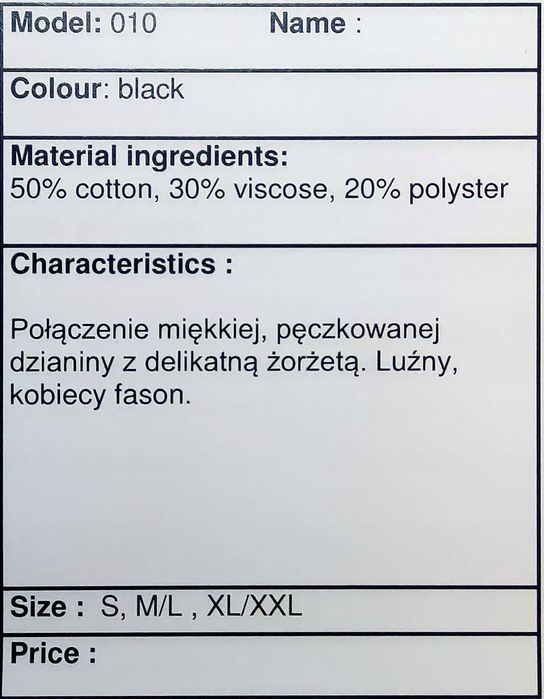 Violana Szaro-Czarna Bluzka Rękaw 3/4 R. Xxl