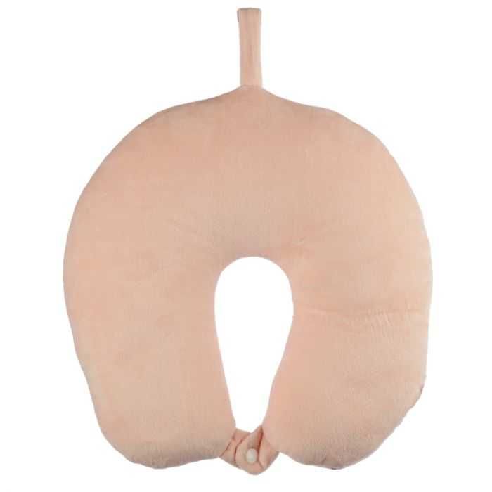 ALMOFADA DE VIAGEM & MÁSCARA DE DORMIR EM PELÚCIA GAME OVER ROSA