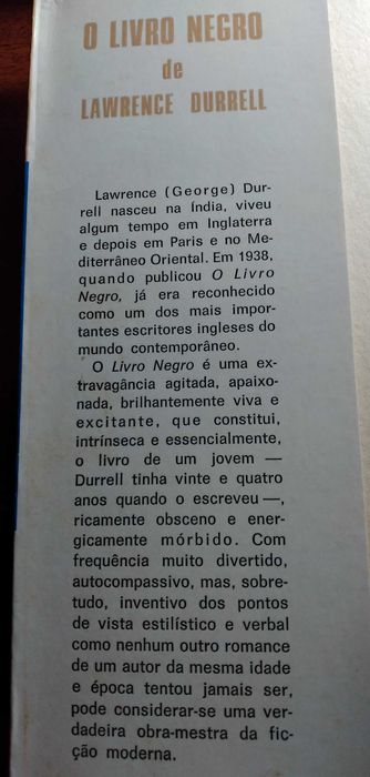 O LIVRO NEGRO de Lawrence Durrell