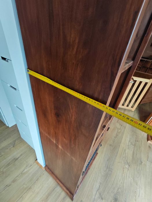 Regał Biblioteczka Kolonialna Almi Decor drewno z okuciami 210cmx55cm