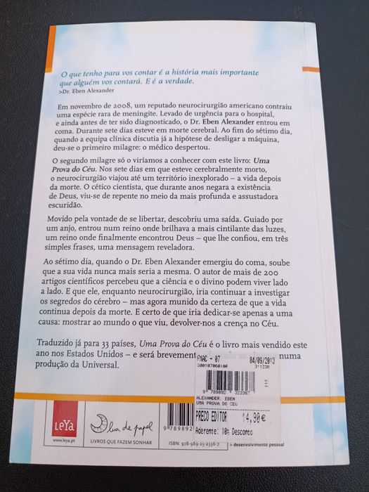 Livro "Uma Prova do Céu", Dr. Eben Alexander