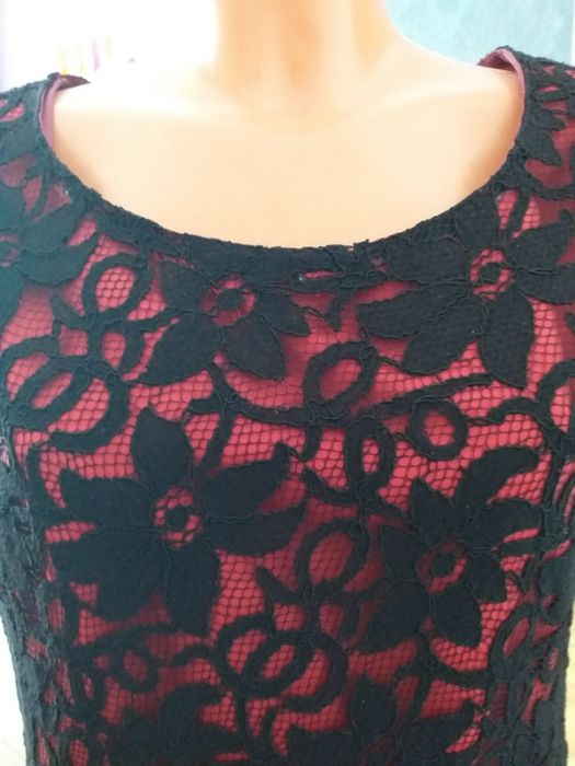 sukienka z tafty i gipiury