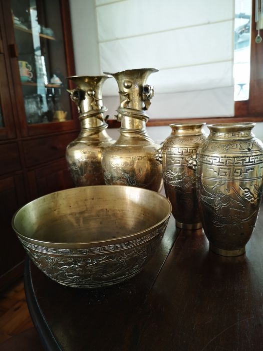Jarroes bronze dragões chineses