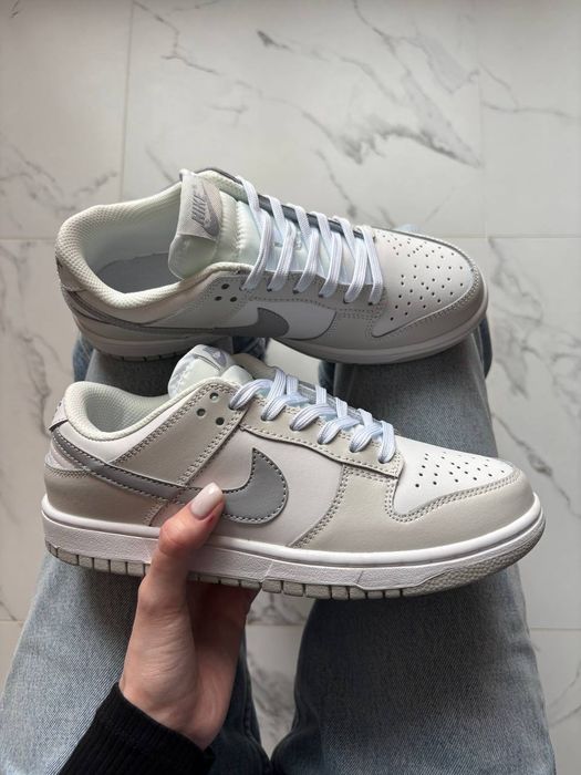 Кросівки Кроссовки Nike Dunk Low White Grey Белый Серый Білий Сірий Кросовки демісезон