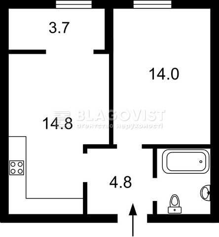 Продаж 1 кімнатна. ЖК  Нова Англія. Ніхто не жив.  Без %