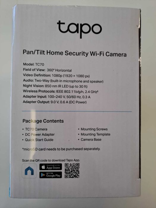Câmara TP-Link Tapo TC70 Home Security Wi-Fi PAN/TILT