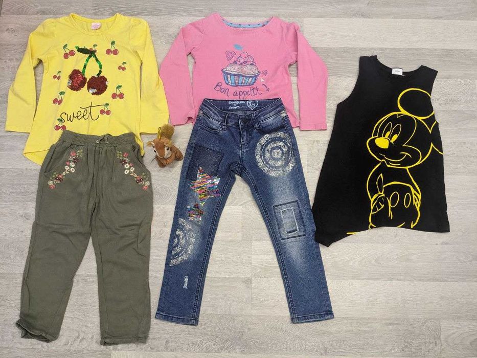 Лот/набор летних штанов/реглан/майка от H&M/ Desigual,р.104-110см/4-5л