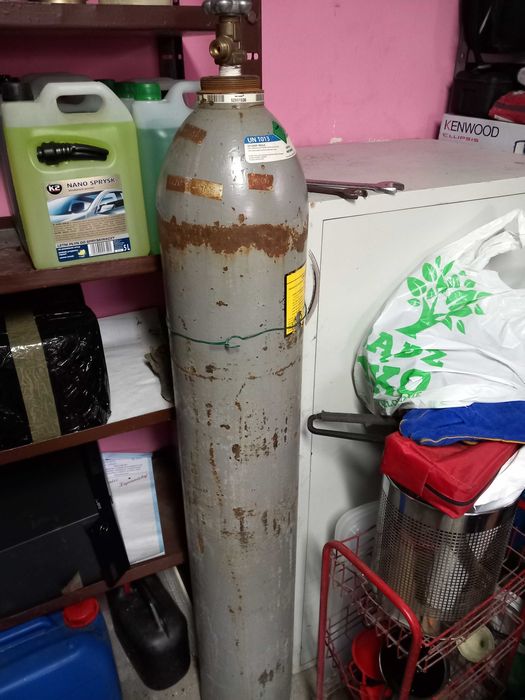 Pełna Duża butla gazowa 50 L  O2 dwutlenek węgla 150 cm, waga 90 kg