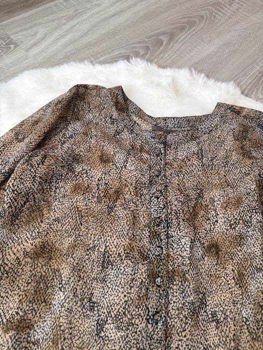 Brązowa koszulowa bluzka zapinana na guziki FRK