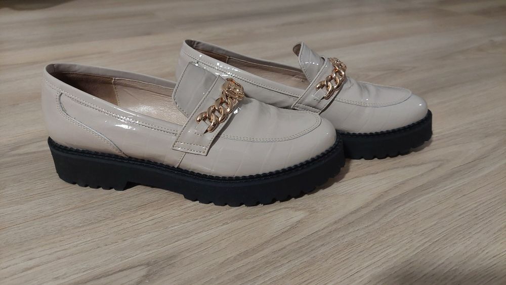 Buty skórzane jasny brąz