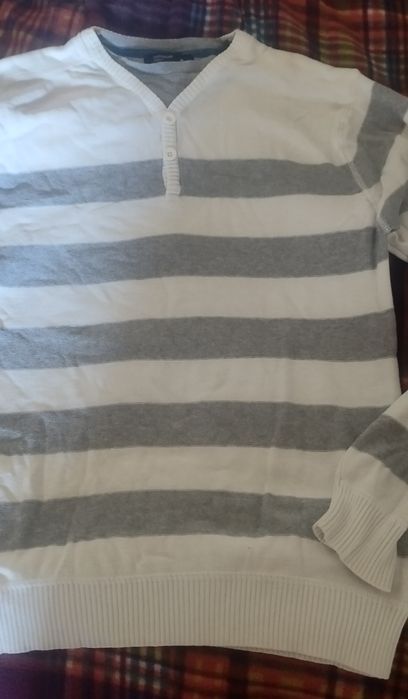 Camisola Primark tam M cinza branco