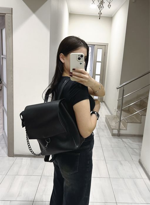 Стильний міський рюкзак із якісної еко-шкіри. Портфель.Жіночий рюкзак.