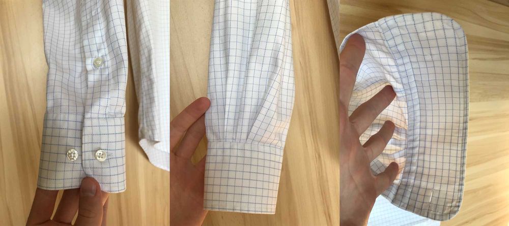 Męska biała koszula one-piece-collar Loro Piana 'André' w kratkę r. S