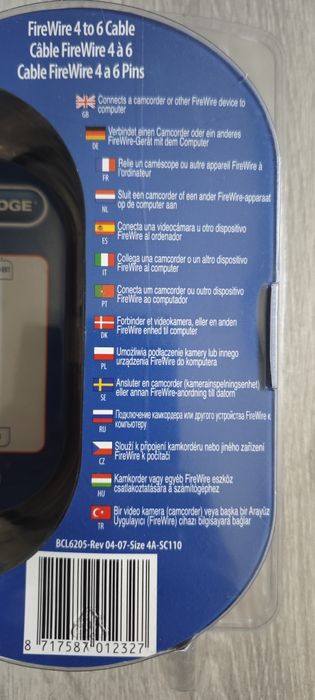 FireWire 4-to-6-Pin Cables64737766422018123