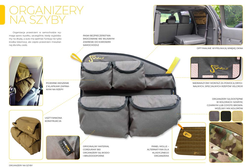 SHE-WOLF Organizer na szybę środkową lewą VW T4 (połówka okna)