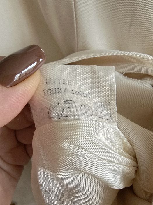Marynarka jedwabna vintage r.36 premium elegancka przedłużana kremowa