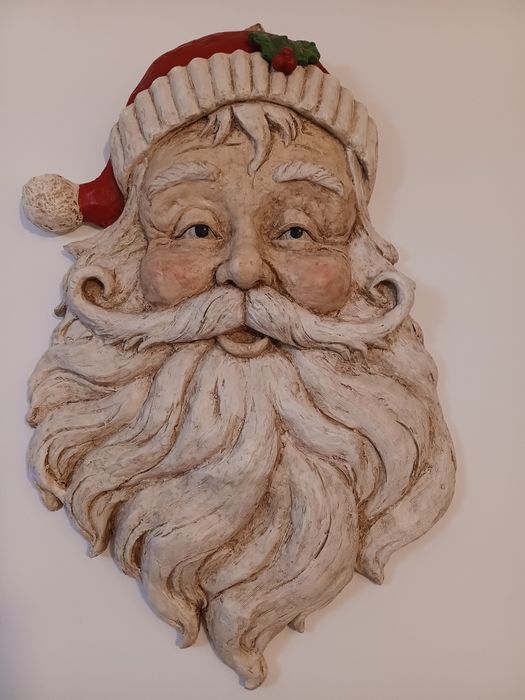 Imagem pai natal com 30 anos ,em resina , com 90cmx60cm, novo.